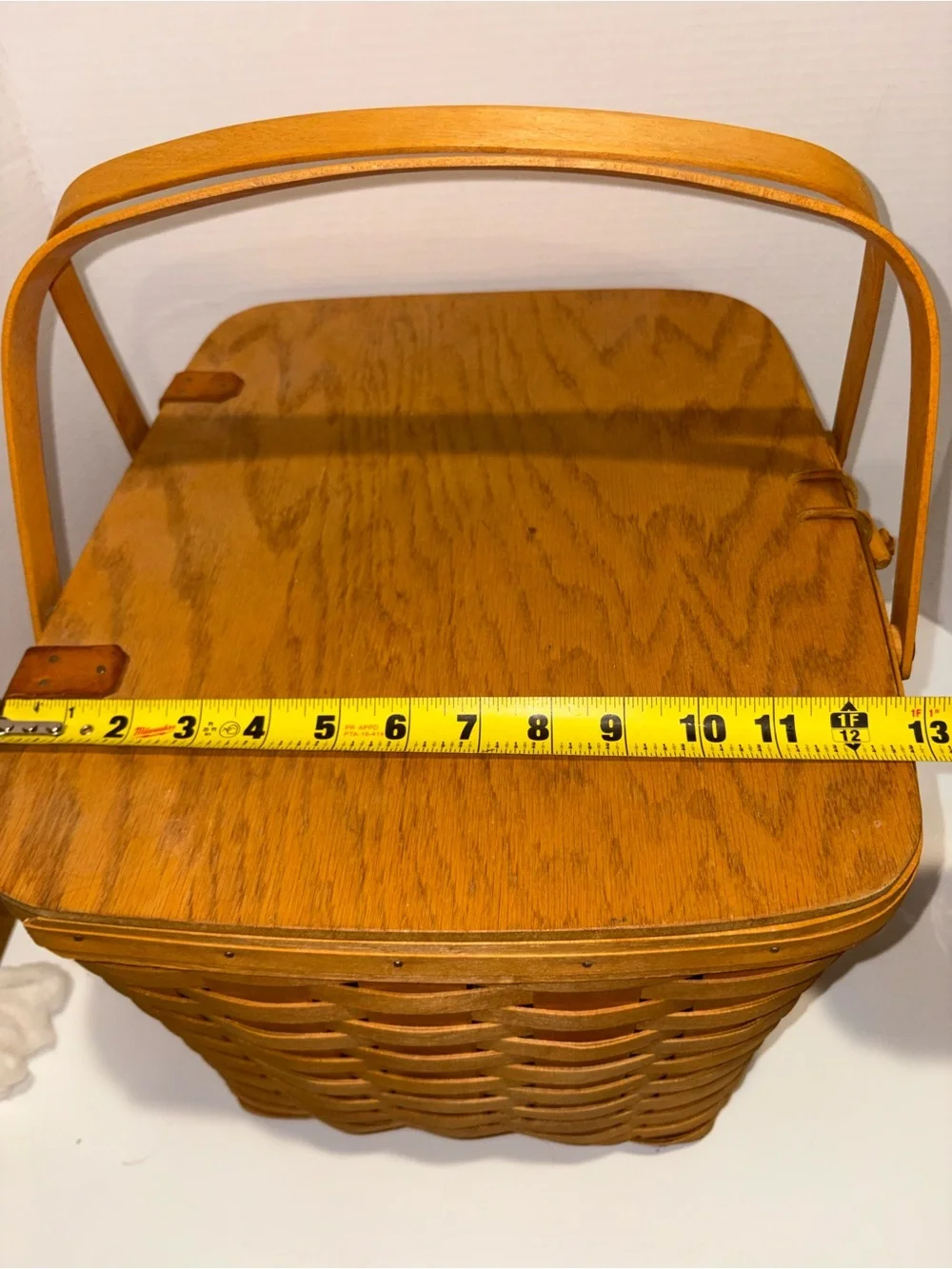 Longaberger 1999 Wooden Basket with Plastic Liner & Riser- Vintage 13x16.5
